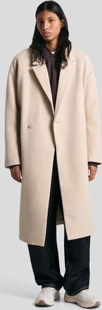 Bershka Cappotto doppiopetto beige in lana-Neutro