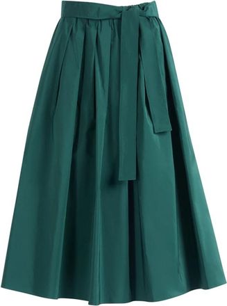 Max Mara Wkdalpaca Midi Rok - Dames - Midirokken - Groen - M - Katoen - Rokken