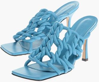 Bottega Veneta Braided Leather Open Toe Mules 10 cm size 36