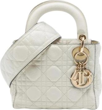 Dior Pre-owned Mini Lady - Dames - Vintage Mini Tas - Wit - ONE Size - Leer - Vintage