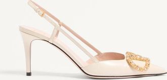 Valentino Garavani VLogo Signature Slingback Calfskin Pump With Jewel Logo 80Mm Wo