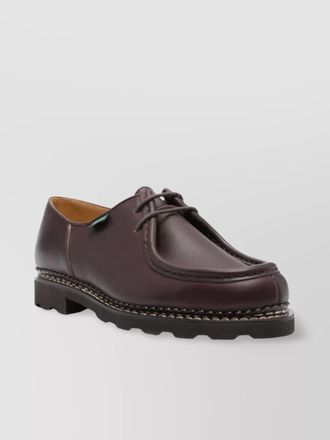 Paraboot chunky sole lace-up leather loafers
