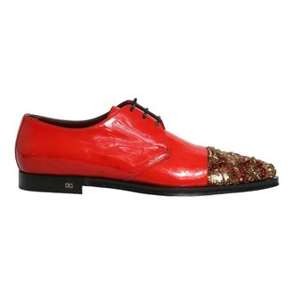Dolce & Gabbana Derby Geklede Schoenen - Heren - Veterschoenen - Rood - 43 EU - Leer - Schoenen