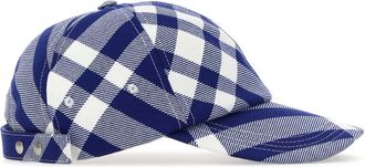 Burberry Womens Checked Wool-Blend Baseball Cap Navy Polyester