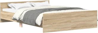 vidaXL Estructura De Cama Con Cabecero Piecero Gris Hormig&oacute;n 120x190cm Vidaxl