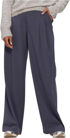 Moss Copenhagen Henrika HW Pants - Dames - Wijde Broeken - Blauw - XL - Broeken