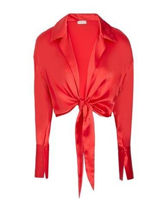 8 by YOOX SILK SATIN FRONT KNOT BLOUSE