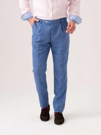 Koy Clothing Linen Blend Trousers in Blue at Nordstrom, Size 34