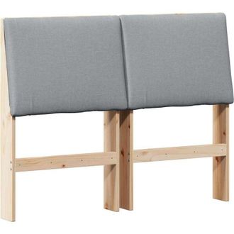 vidaXL Upholstered Headboard Light Grey 135 cm Solid Pine Wood vidaXL