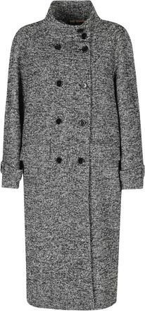 Dolce & Gabbana Double-breasted Coat - Dames - Mantel - Grijs - S - Leer - Jassen