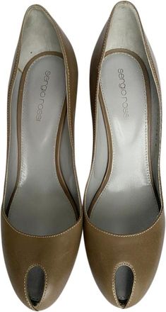 Sergio Rossi Khaki Leather Pumps Size 38.5