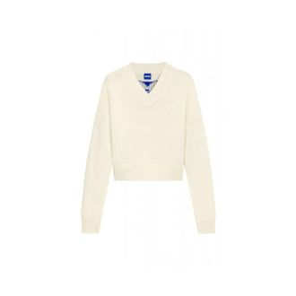 HUGO BOSS Dames, Truien, Beige, Maat: L Wol