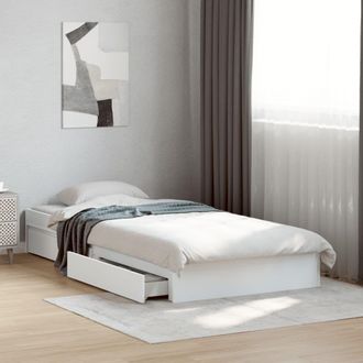 Berkfield Home Bed Frame with Drawers without Mattress White 75x190 cm Small Single