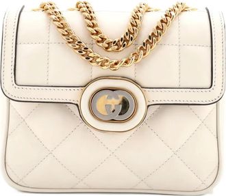 Gucci Deco Chain Flap Bag Mixed Matelasse Leather Mini crossbody bag - Beige