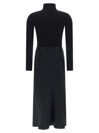 Elisabetta Franchi Ribbed Turtleneck Dress - Black