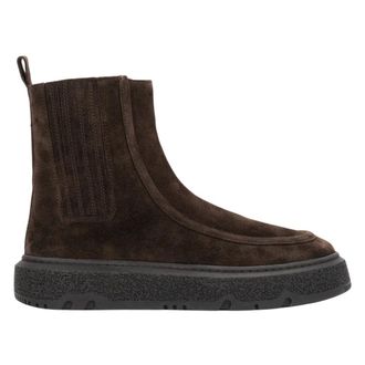 Estro & Luminara Velours enkellaarsjes met plateauzool - Dames - Schoenen - Bruin - Maat: 40 EU Velours