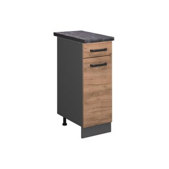 Vicco Mueble Bajo De Cocina R-line, Roble Dorado, 30 Cm, Et Antracita