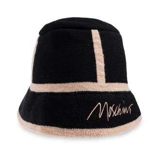 Moschino Accessoires, unisex, Zwart, ONE Size, Wol, Hoed met logo