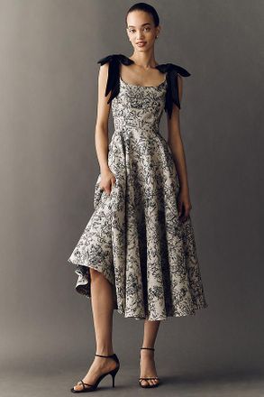 Mac Duggal Ieena Brocade A-Line Maxi Dress