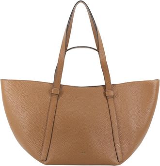 Abro Italiaanse Leren Bruine Tas met Afneembare Hoes - Dames - Shoppers - Bruin - ONE Size - Leer - Tassen