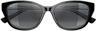 Maui Jim 54mm Polarized Gradient Cat Eye Sunglasses in Black at Nordstrom