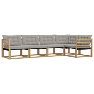 vidaXL Conjunto De Sof&aacute;s De Exterior 5 Pcs Blanco Y Gris Claro Vidaxl