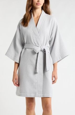 Nordstrom Womens Everyday Waffle Robe in Grey Micro at Nordstrom, Size X-Large