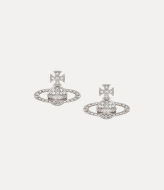 Vivienne Westwood Mayfair Bas Relief Earrings Silver Preciosa Crystals Women