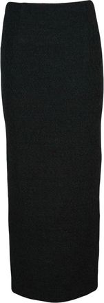 Alberta Ferretti Rokken, Dames, Zwart, L, Wol, Lange boucl&eacute; rok