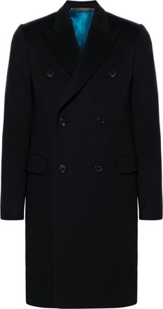 Paul Smith double-breasted coat - men - Wool/Cashmere/Cupro - 54 - Black