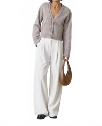Suncoo Japon Wide Leg Pleated Tailored Pant In Creme
