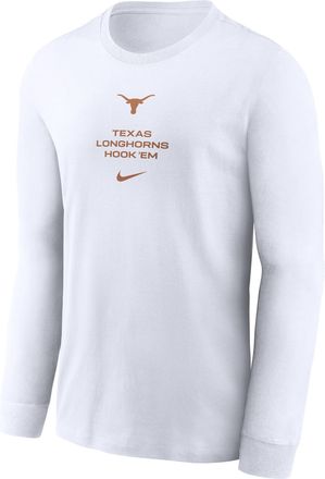 Nike Texas Sideline Nike Mens Dri-FIT College Long-Sleeve T-Shirt in White | 02EW10ATXE-LDX