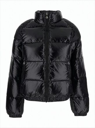 Pyrenex Shiny Quilted Puffer Jacket With High Collar And Logo Patch