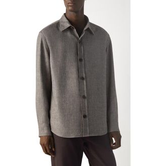 Ermenegildo Zegna Cashmere, Linen & Silk Overshirt in Dark Brown at Nordstrom, Size Xx-Large