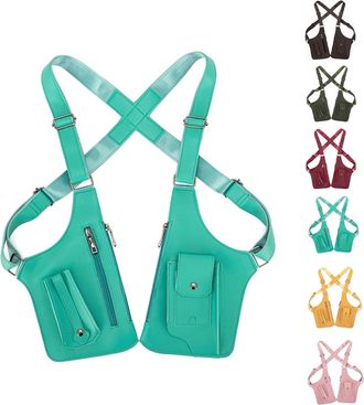 Generic Premium Leather Adjustable Underarm Shoulder Bag for Men & Women, Hidden Anti Pickpocket Water Resistant Accessories (Green)