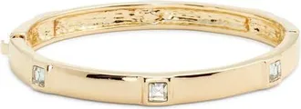 Nordstrom Crystal Accent Bangle in Clear- Gold at Nordstrom