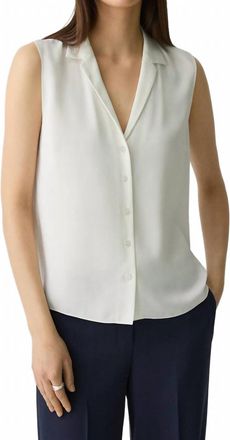 Theory Camp Collar Top In Ivory
