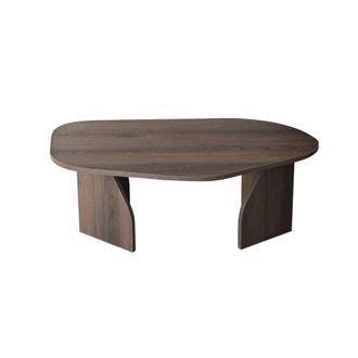Calicosy Mesa baja con superficie de forma org&aacute;nica l100 cm - nogal