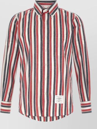 Thom Browne madras cotton shirt long sleeves stripes