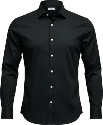 Sonrisa Fine Jersey Shirt - Heren - Casual Overhemden - Zwart - 4XL - Katoen - Overhemden