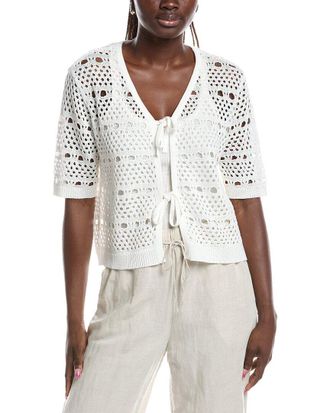 Joseph Ribkoff Open Knit Tie Front Cardigan
