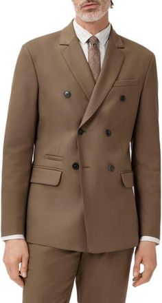 John Varvatos Devitt Double Breasted Blazer in Twig at Nordstrom, Size 58X