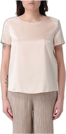 Emporio Armani Zijden satijnen blouse - Dames - Blouses & Shirts - Roze - Maat: M Zijde