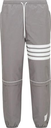 Thom Browne Broeken, Heren, Grijs, L, Sportieve Ripstop Broek met Elastische Taille en Enkelbanden