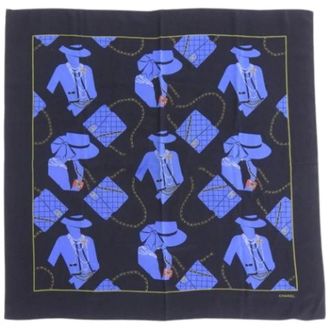 Chanel Pre-owned Scarves, female, Black, Size: ONE SIZE Pre-owned Vintage Scarf