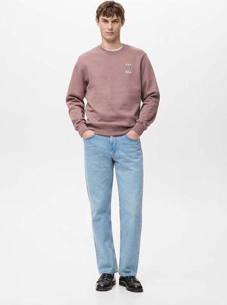 Mango Felpa cotone stampata rosa pallido - Uomo - XXL - MANGO MAN