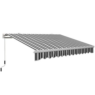 OUTSUNNY Toldo manual retr&aacute;ctil 395x245x151.5 cm azul y blanco