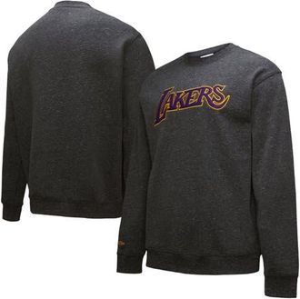 Mitchell & Ness Mens Black Los Angeles Lakers Mitchell & Ness Black Out Collection Snow Washed Vintage Logo Pullover Sweatshirt at Nordstrom, Size Small