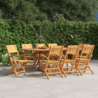 vidaXL Vidaxl - Sillas De Jard&iacute;n Plegables 8 Uds Madera Maciza Teca 55x61x90 Cm