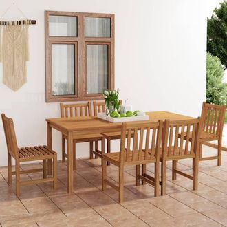 vidaXL Conjunto De Comedor De Jard&iacute;n De 7 Piezas, 180 X 90 Cm, Madera Maciza De Teca Vidaxl